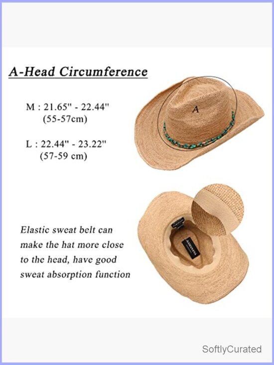 Raffia Straw Cowboy Hat, Crocheted Sun Hat, Beach Hat, Foldable main image 7